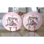 Pembe Zemin Kalpli Antika Telefon Tasarımlı Dijital Baskılı Dekoratif 2'li Yuvarlak Servis Altlığı – Supla Realhomes