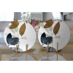 Özel Tasarım Yaprak Motifli Dijital Baskılı Modern 2'li Yuvarlak Servis Altlığı – Supla Realhomes