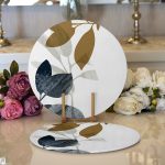 Özel Tasarım Yaprak Motifli Dijital Baskılı Modern 2'li Yuvarlak Servis Altlığı – Supla Realhomes