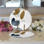 Özel Tasarım Yaprak Motifli Dijital Baskılı Modern 2'li Yuvarlak Servis Altlığı – Supla Realhomes