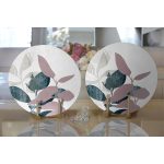 Özel Tasarım Yaprak Motifli Dijital Baskılı Dekoratif 2'li Yuvarlak Servis Altlığı – Supla Realhomes