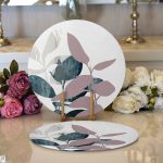 Özel Tasarım Yaprak Motifli Dijital Baskılı Dekoratif 2'li Yuvarlak Servis Altlığı – Supla Realhomes