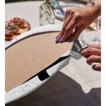 Beyaz Zemin Siyah Çam Ağacı Çizimli Dijital Baskılı Dekoratif 2'li Yuvarlak Servis Altlığı – Supla Realhomes