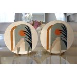 Özel Tasarım Pastel Renkli Dijital Baskılı Dekoratif 2'li Yuvarlak Servis Altlığı – Supla Realhomes