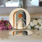 Özel Tasarım Pastel Renkli Dijital Baskılı Dekoratif 2'li Yuvarlak Servis Altlığı – Supla Realhomes