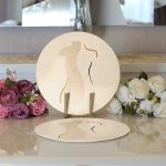 Krem Zeminli Kadın Silüet Çizimli Dijital Baskılı Modern 2'li Yuvarlak Servis Altlığı – Supla Realhomes