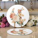 Gül Tasarımlı Dijital Baskılı Modern 2'li Yuvarlak Servis Altlığı – Supla Realhomes