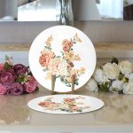 Gül Tasarımlı Dijital Baskılı Modern 2'li Yuvarlak Servis Altlığı – Supla Realhomes