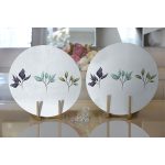 Mint Yeşili Zeminli Çiçek Tasarımlı Dijital Baskılı Dekoratif 2'li Yuvarlak Servis Altlığı – Supla Realhomes