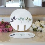 Mint Yeşili Zeminli Çiçek Tasarımlı Dijital Baskılı Dekoratif 2'li Yuvarlak Servis Altlığı – Supla Realhomes