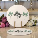 Krem Zeminli Çiçek Tasarımlı Dijital Baskılı Modern 2'li Yuvarlak Servis Altlığı – Supla Realhomes