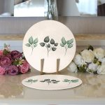 Krem Zeminli Çiçek Tasarımlı Dijital Baskılı Modern 2'li Yuvarlak Servis Altlığı – Supla Realhomes