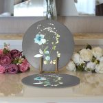 Gri Zeminli Çiçek Tasarımlı Dijital Baskılı Dekoratif 2'li Yuvarlak Servis Altlığı – Supla Realhomes