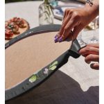 Gri Zeminli Çiçek Tasarımlı Dijital Baskılı Dekoratif 2'li Yuvarlak Servis Altlığı – Supla Realhomes