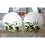 Yeşil Tropik Yaprak Motifli Dijital Baskılı Dekoratif 2'li Yuvarlak Servis Altlığı – Supla Realhomes