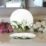 Yeşil Tropik Yaprak Motifli Dijital Baskılı Dekoratif 2'li Yuvarlak Servis Altlığı – Supla Realhomes