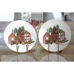 Tahta Çam Ağacı Desenli Dijital Baskılı Modern 2'li Yuvarlak Servis Altlığı – Supla Realhomes