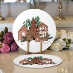 Tahta Çam Ağacı Desenli Dijital Baskılı Modern 2'li Yuvarlak Servis Altlığı – Supla Realhomes