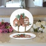 Tahta Çam Ağacı Desenli Dijital Baskılı Modern 2'li Yuvarlak Servis Altlığı – Supla Realhomes