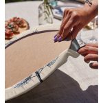 Krem Zemin Karakalem Çizimli Dijital Baskılı Dekoratif 2'li Yuvarlak Servis Altlığı – Supla Realhomes