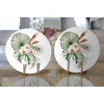 Egzotik Yaprak Tasarımlı Dijital Baskılı Modern 2'li Yuvarlak Servis Altlığı – Supla Realhomes