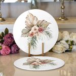 Egzotik Yaprak Tasarımlı Dijital Baskılı Dekoratif 2'li Yuvarlak Servis Altlığı – Supla Realhomes