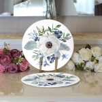 Beyaz Gül Tasarımlı Dijital Baskılı Dekoratif 2'li Yuvarlak Servis Altlığı – Supla Realhomes