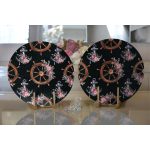 Siyah Zemin Çapa & Dümen Tasarımlı Dijital Baskılı Modern 2'li Yuvarlak Servis Altlığı – Supla Realhomes