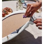 Beyaz Zeminde Sade Çapa Tasarımlı Dijital Baskılı Dekoratif 2'li Yuvarlak Servis Altlığı – Supla Realhomes