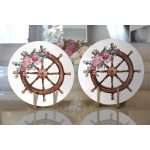 Beyaz Zeminde Sade Dümen Tasarımlı Dijital Baskılı Modern 2'li Yuvarlak Servis Altlığı – Supla Realhomes