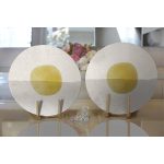 Güneş & Ay Sanatsal Çizimli Dijital Baskılı Dekoratif 2'li Yuvarlak Servis Altlığı – Supla Realhomes