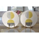 Güneş & Ay Sanatsal Çizimli Dijital Baskılı Modern 2'li Yuvarlak Servis Altlığı – Supla Realhomes