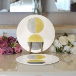 Güneş & Ay Sanatsal Çizimli Dijital Baskılı Modern 2'li Yuvarlak Servis Altlığı – Supla Realhomes