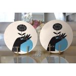 Sanatsal Yeşeren Çiçek Tasarımlı Dijital Baskılı Dekoratif 2'li Yuvarlak Servis Altlığı – Supla Realhomes