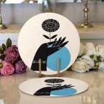 Sanatsal Yeşeren Çiçek Tasarımlı Dijital Baskılı Dekoratif 2'li Yuvarlak Servis Altlığı – Supla Realhomes