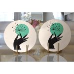 Sanatsal Yeşeren Çiçek Tasarımlı Dijital Baskılı Modern 2'li Yuvarlak Servis Altlığı – Supla Realhomes