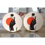 Sanatsal Yeşeren Çiçek Tasarımlı Dijital Baskılı Dekoratif 2'li Yuvarlak Servis Altlığı – Supla Realhomes