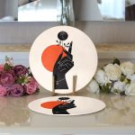 Sanatsal Yeşeren Çiçek Tasarımlı Dijital Baskılı Dekoratif 2'li Yuvarlak Servis Altlığı – Supla Realhomes