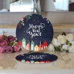 Happy New Year Tasarımlı Dijital Baskılı Dekoratif 2'li Yuvarlak Servis Altlığı – Supla Realhomes