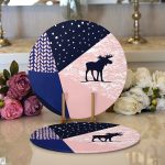 Renkli Zemin Özel Tasarımlı Dijital Baskılı Modern 2'li Yuvarlak Servis Altlığı – Supla Realhomes