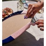 Renkli Zemin Özel Tasarımlı Dijital Baskılı Modern 2'li Yuvarlak Servis Altlığı – Supla Realhomes