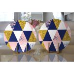 Renkli Üçgen Tasarımlı Dijital Baskılı Modern 2'li Yuvarlak Servis Altlığı – Supla Realhomes