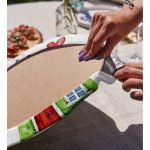 Minyatür Yeşil Ev Çizimli Dijital Baskılı Modern 2'li Yuvarlak Servis Altlığı – Supla Realhomes