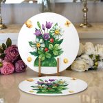 Pastel Rengarenk Çiçek Tasarımlı Dijital Baskılı Modern 2'li Yuvarlak Servis Altlığı – Supla Realhomes