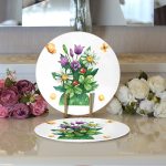 Pastel Rengarenk Çiçek Tasarımlı Dijital Baskılı Modern 2'li Yuvarlak Servis Altlığı – Supla Realhomes