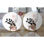 Natural Floral Tasarımlı Dijital Baskılı Dekoratif 2'li Yuvarlak Servis Altlığı – Supla Realhomes