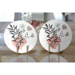 Natural Floral Tasarımlı Dijital Baskılı Modern 2'li Yuvarlak Servis Altlığı – Supla Realhomes
