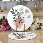 Natural Floral Tasarımlı Dijital Baskılı Modern 2'li Yuvarlak Servis Altlığı – Supla Realhomes