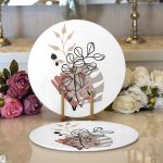 Natural Floral Tasarımlı Dijital Baskılı Dekoratif 2'li Yuvarlak Servis Altlığı – Supla Realhomes