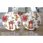 Şamdan Tasarımlı Yılbaşı Konseptli Dijital Baskılı Modern 2'li Yuvarlak Servis Altlığı – Supla Realhomes